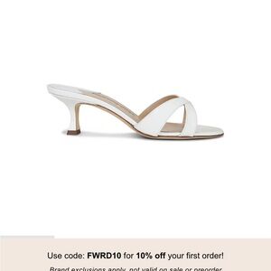 Manolo Blahnik White Patent Callamu Sandals